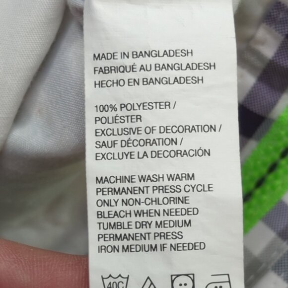 Izod Performance Golf Mens 37x32 Purple Black Plaid Flat Front Pants - Picture 4 of 8